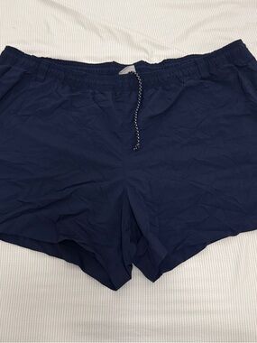 Women's Navy Elastic Waist Athletic Shorts with Drawcord